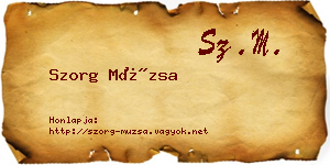 Szorg Múzsa névjegykártya